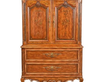 Drexel Heritage French Provincial Louis XV Carved Walnut Gentleman's Chest