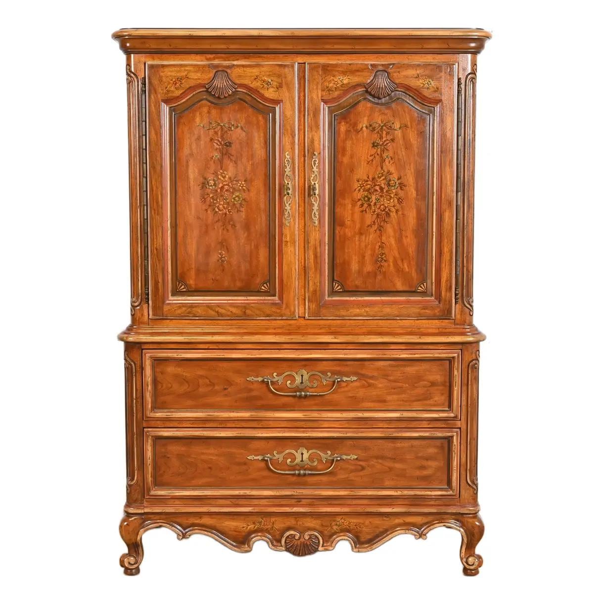Drexel Heritage French Provincial Louis XV Carved Walnut