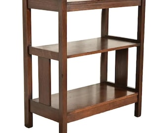 Lifetime Furniture Antique Mission Oak Arts and Crafts Bookcase or Magazine Rack, Circa 1910
