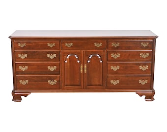 Ethan Allen Georgian Solid Cherry Wood Long Dresser, Newly Refinished - Etsy