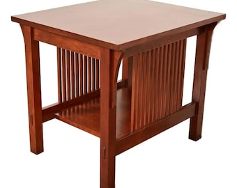 Stickley Mission Arts & Crafts Cherry Wood Spindle Side Table