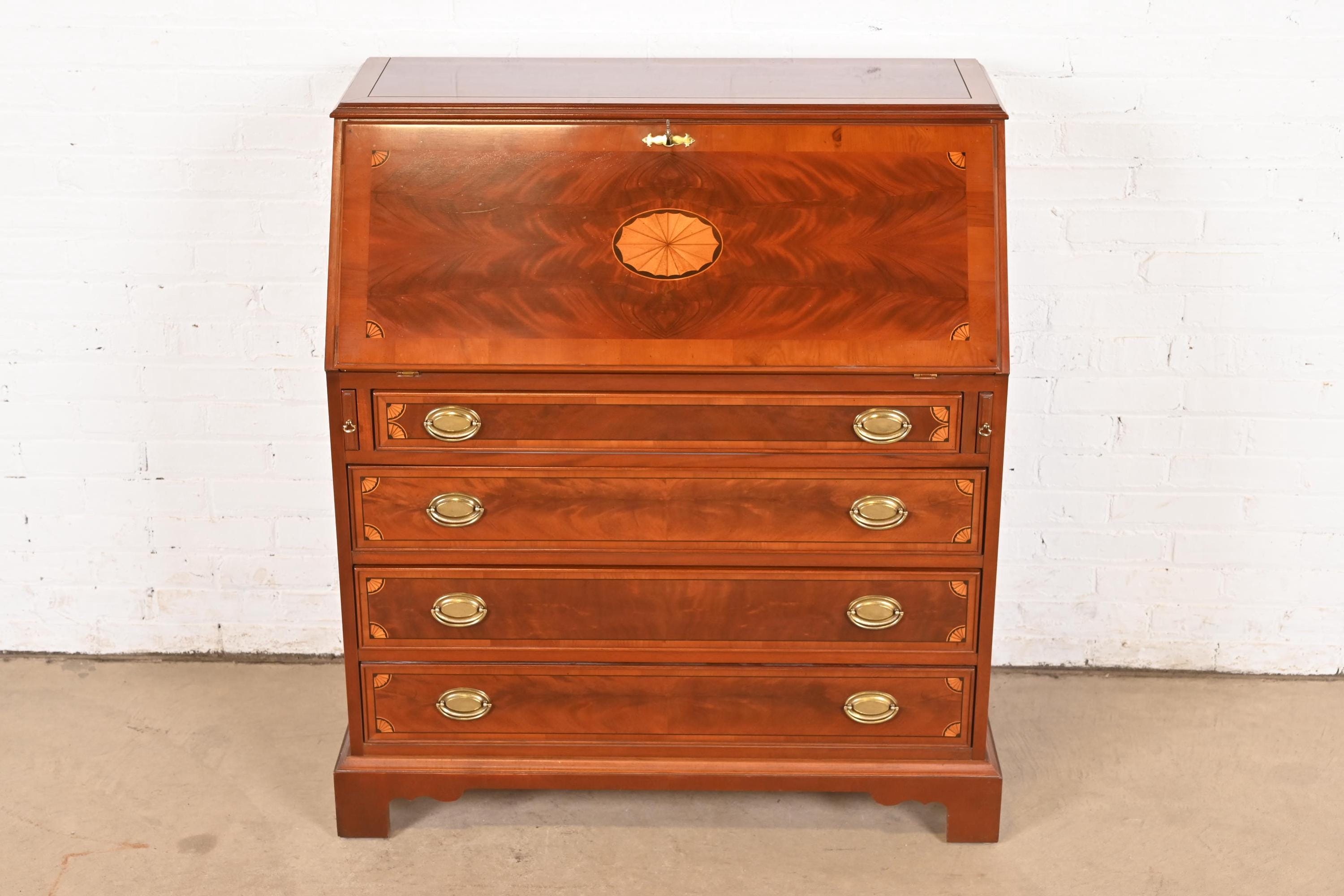 Hekman Furniture Federal Inlaid Flame Mahogany Slant Front