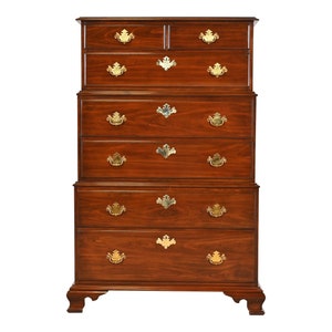 Harden Furniture Georgian Solid Cherry Wood Triple Chest-On-Chest Highboy Dresser