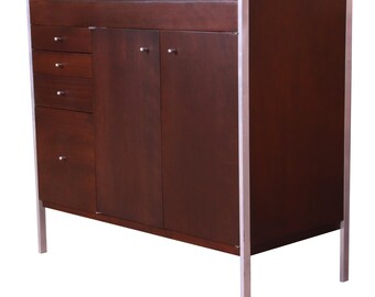 Paul McCobb Connoisseur Collection Mahogany Lift Top Bar Cabinet, Newly Refinished