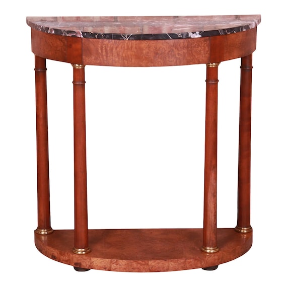 Marble top demilune table deals