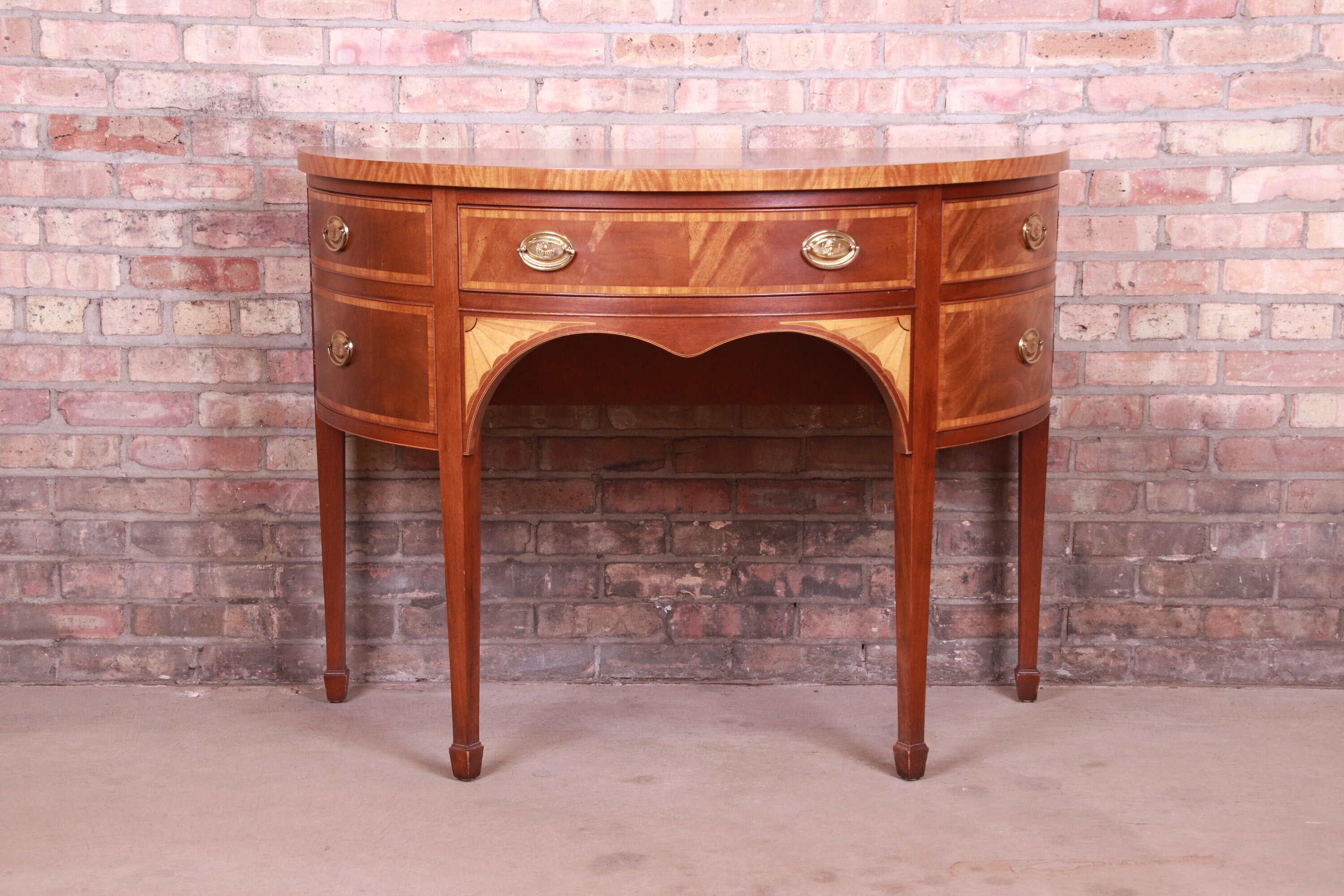 Bäcker Möbelbund Eingelegt mahagoni und Satinholz Demilune | Etsy