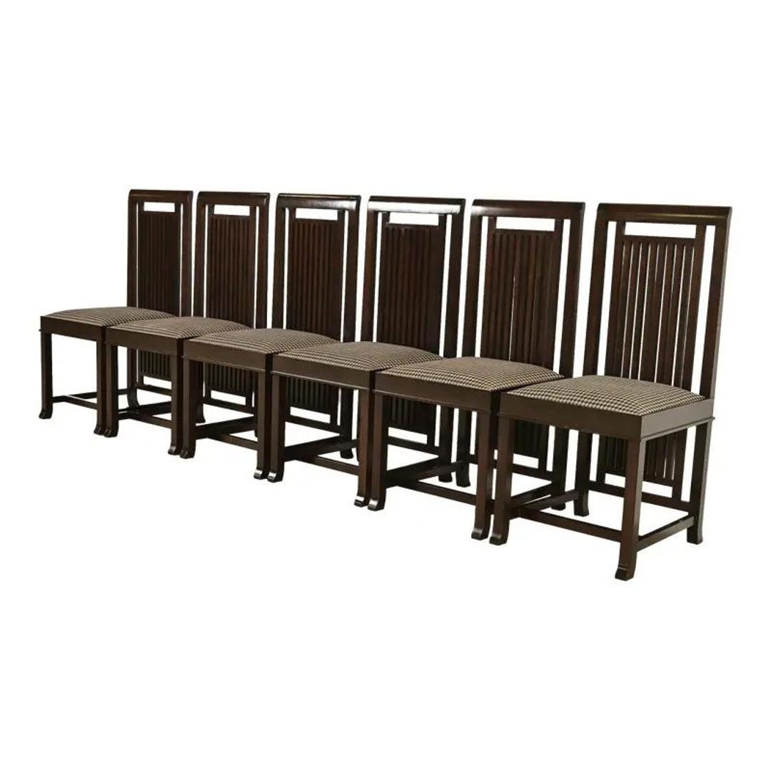 Frank Lloyd Wright for Cassina Arts & Crafts Dark Cherry Wood Dining ...