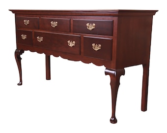 Stickley Queen Anne Solid Cherry Wood Sideboard Credenza, Newly Refinished