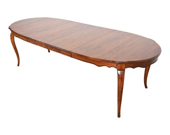 Ethan Allen French Provincial Solid Birch Extension Dining Table, Newly Refinished