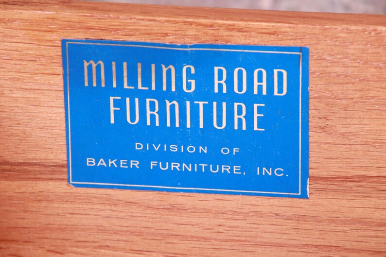 Baker Furniture Milling Road Midcentury Cherry Wood and Woven Etsy