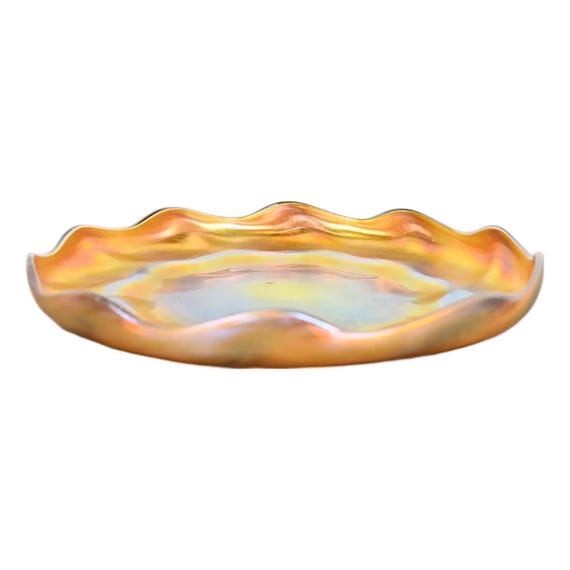 Louis Comfort Tiffany Favrile Iridescent Art Glass Plate With