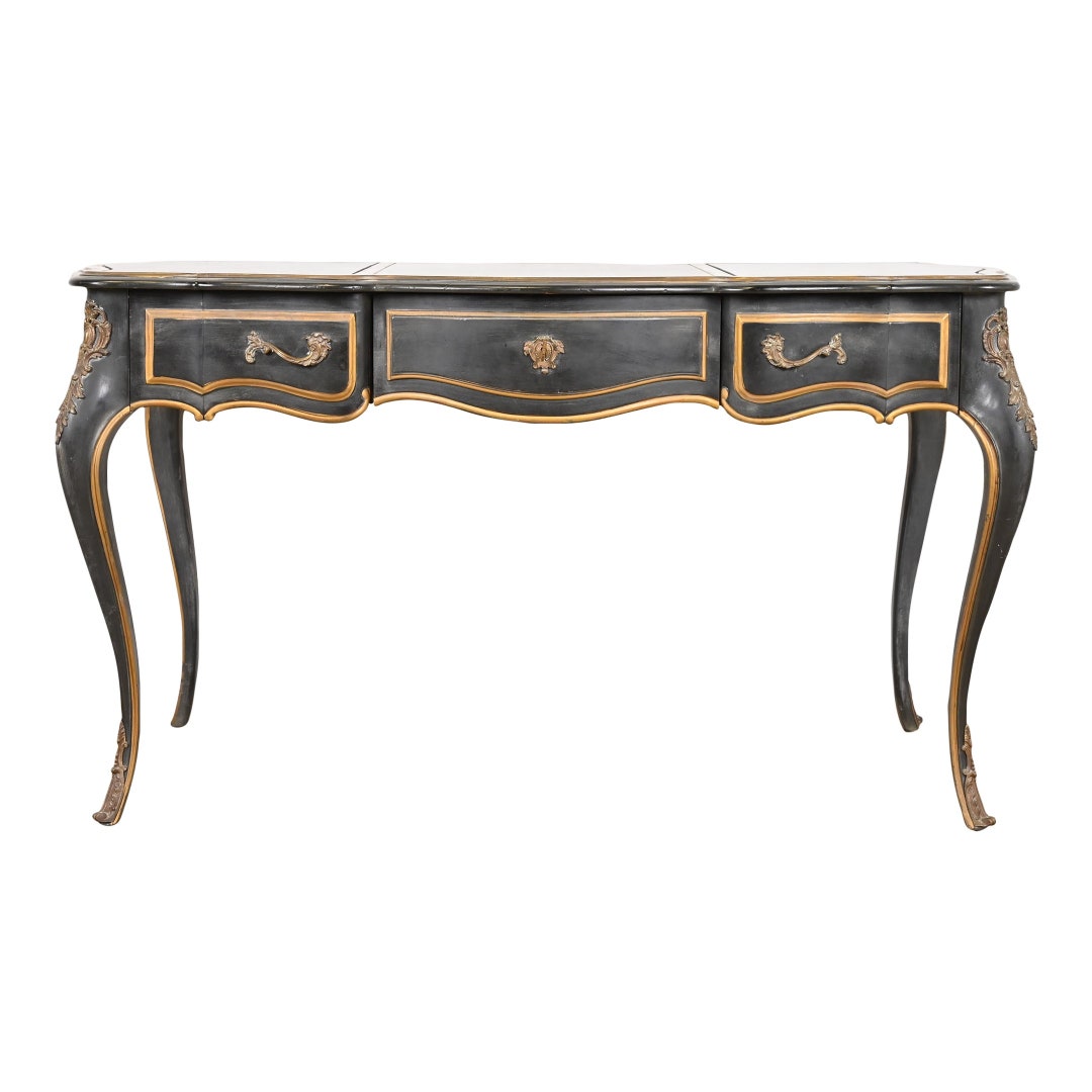 French Louis XV Bureau Plat Desk With Mounted Ormolu and Faux Etsy 日本