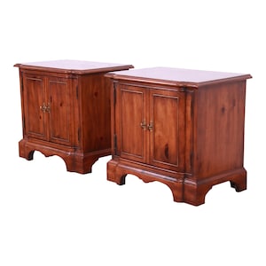 Drexel Heritage Italian Provincial Sculpted Pine Nightstands, Pair