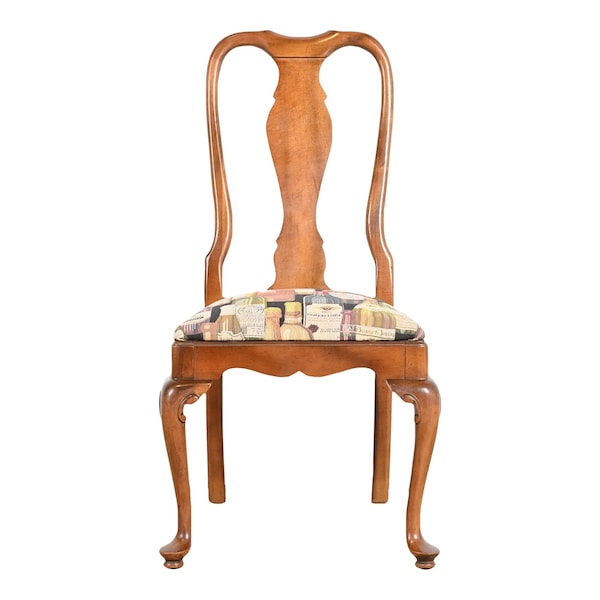 Century Furniture Queen Anne Carved Mahogany Side Chair