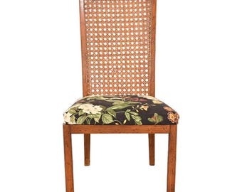 Drexel Heritage Mid-century Modern Walnut and Cane High Back Side