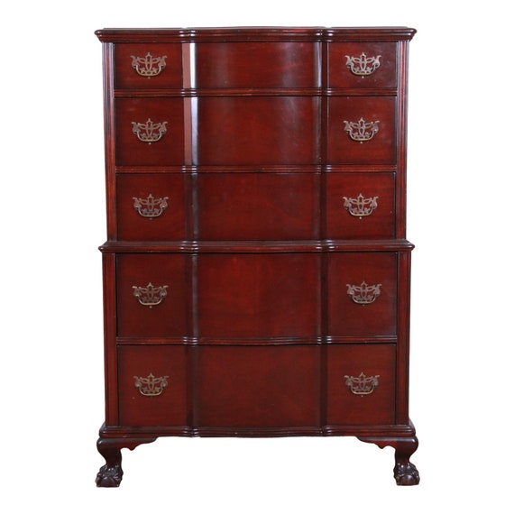 Chippendale Style Solid Mahogany Highboy Dresser By Kling Etsy