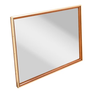 John Widdicomb Mid-Century Modern Cherry and Brass Large Wall Mirror, 1950s