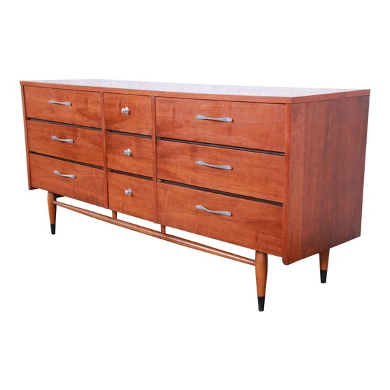 Lane Acclaim Mid Century Modern Walnut Long Dresser Or Etsy