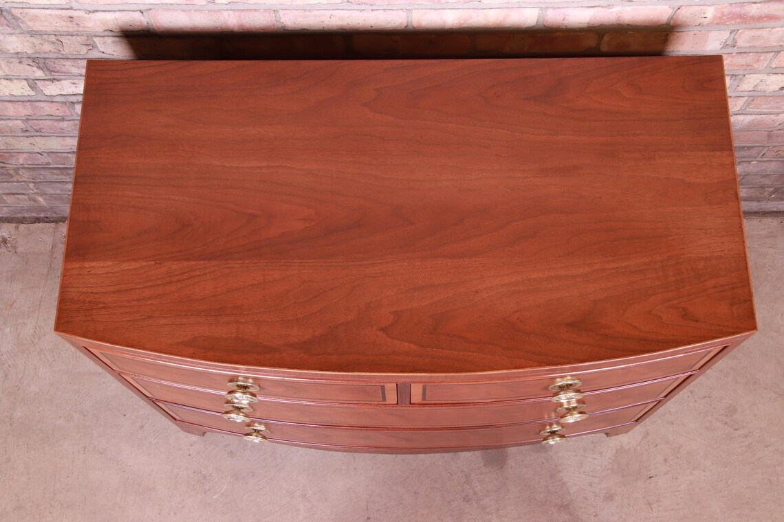 Henredon Banded Mahogany Bow Front Bachelor Chest Etsy