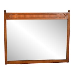 Mid-Century Modern Sculpted Walnut Framed Wall Mirror