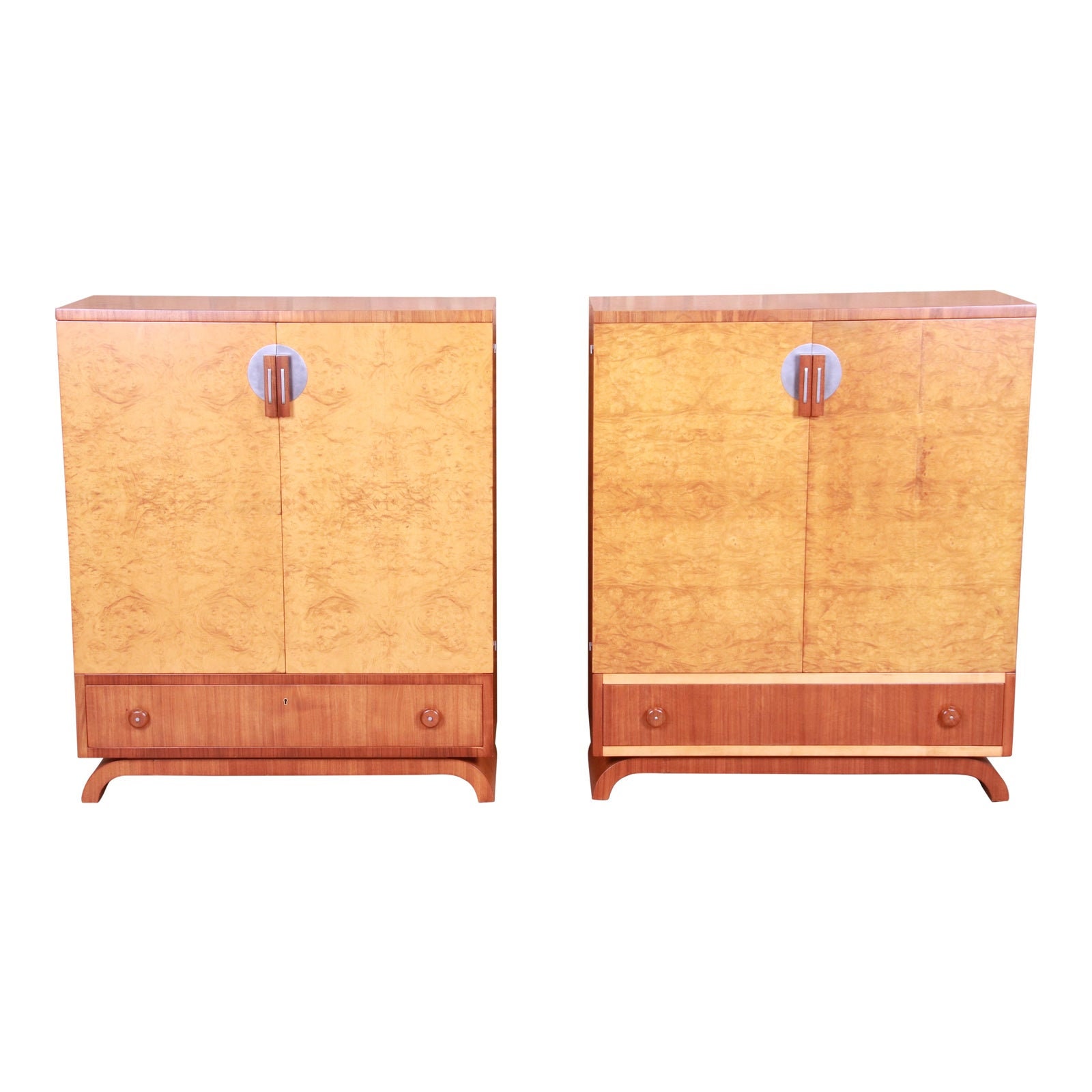 John Widdicomb Art Deco Burl Madera y Walnut Gentleman's | Etsy