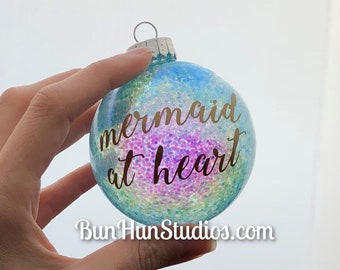 Mermaid at Heart Iridescent Glitter Ornament