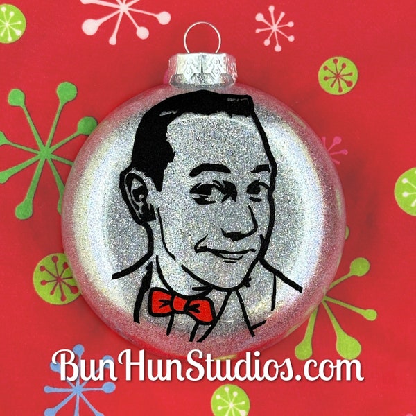 Pee-Wee Herman-Inspired "If You Love Christmas" Double-Sided Glitter Glass Ornament