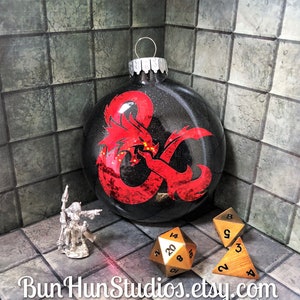 Dungeons & Dragons Inspired Glitter Glass Ornament