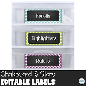 Classroom labels editable, rainbow classroom decor, chalkboard template, teacher gift, back to school, instant download
