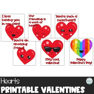 Tarjetas de San Valentín con corazones para el aula de niños, tarjeta imprimible del día de San Valentín para maestros, tarjetas de San Valentín con corazones para estudiantes de maestros