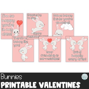 Kaninchen Valentinstag Karten für Kinder Klassenzimmer, druckbare Valentinstag Karte für Lehrer, Hase Valentinstag für Schüler vom Lehrer