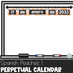 Spaanse kalender 2025, inrichting Spaans klaslokaal, inrichting boerderijklas, klaslokaalinrichting perzikthema, inrichting boerderijkrijt