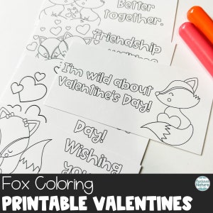 Fuchs Malvorlagen zum Ausdrucken, Valentinstagskarten zum Ausdrucken, Valentinstagskarten für Kinder