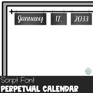 2025 flip calendar classroom, 2025 printable calendar display, 2025 calendar download, classroom calendar set, script chalkboard farmhouse