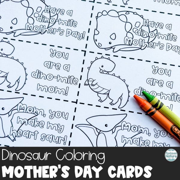 Dinosaurier Ausmalen Muttertag Karten Druckbare Malvorlagen für Kinder