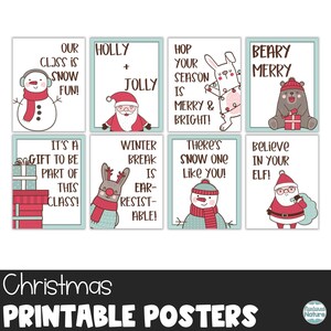 Christmas Posters for Bulletin Board - Printable Classroom Decor for December