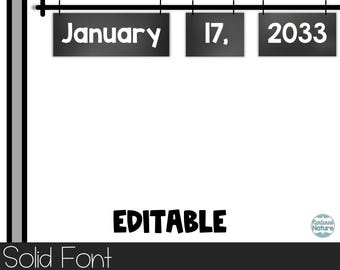 Calendário de sala de aula de 2026 com aba, calendário imprimível de 2026, modelo de calendário editável de 2026, conjunto de calendários para sala de aula, quadro-negro estilo fazenda