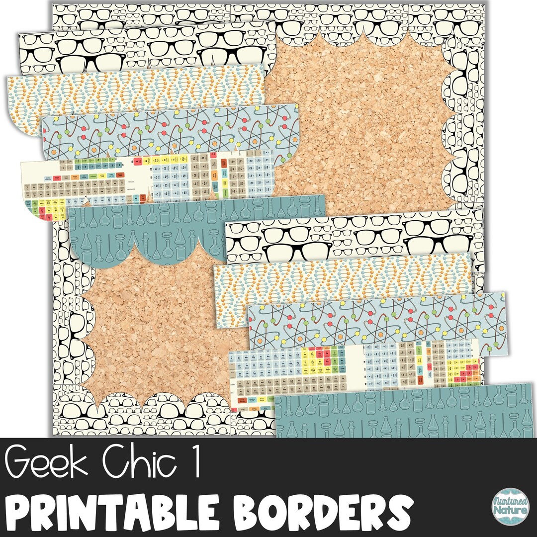 Printable Bulletin Board Border Science Classroom Decor Etsy