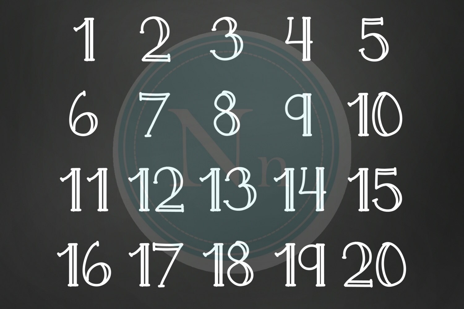 Chalkboard Numbers 120 Poster Printable up to 2' X Etsy