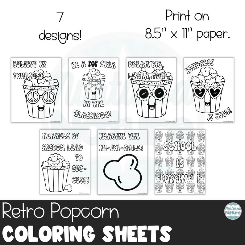 Back to School Classroom Decor Bundle, Retro Popcorn Bucket Printable ...