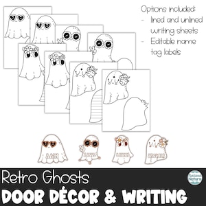 Halloween Classroom Door Decor, Halloween Bulletin Board Kit, Retro ...