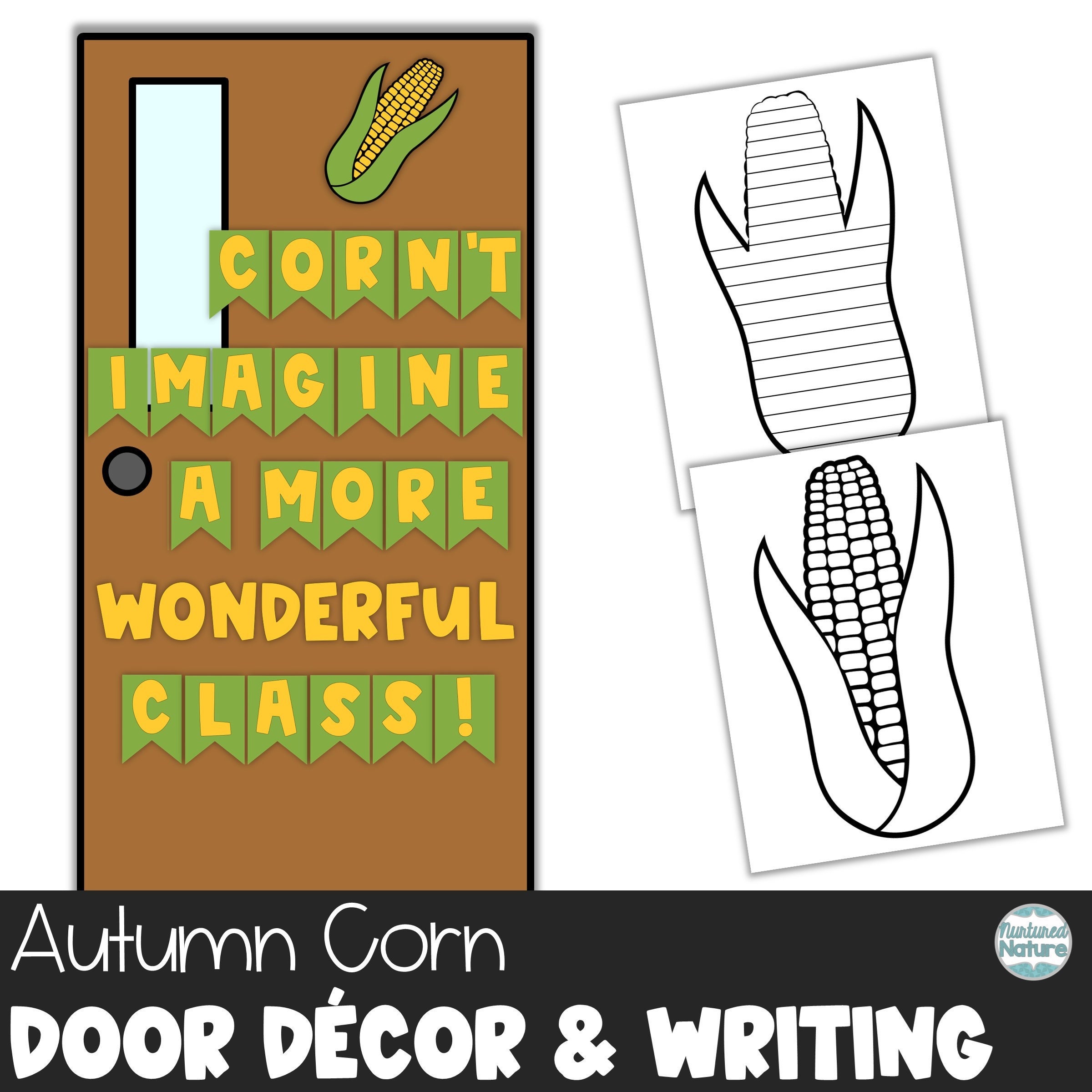 Fall bundle printable, corn print, fall classroom decor, bulletin…