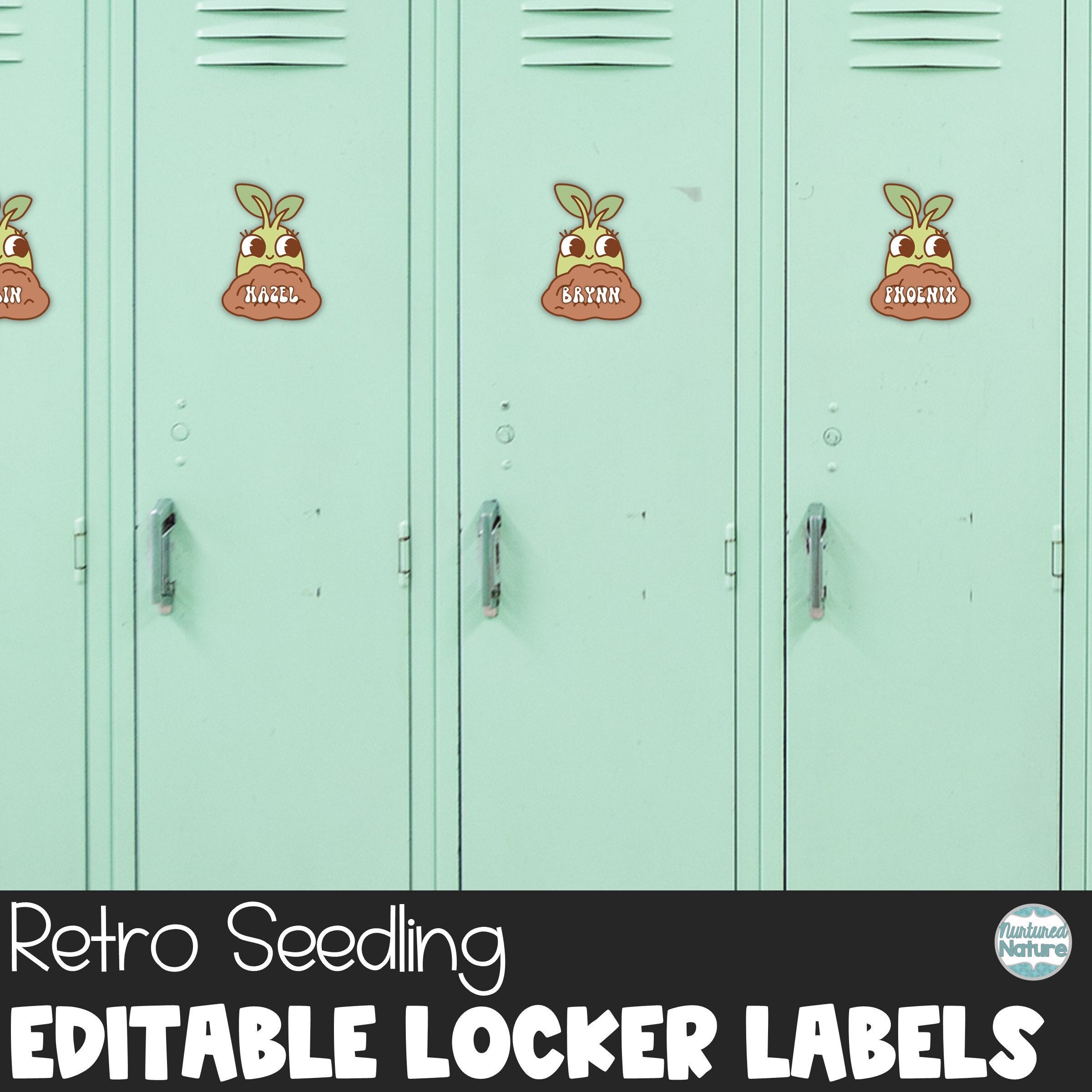 Retro Spring Classroom Decor, Cubby Tags, Editable Name Tags, Locker ...