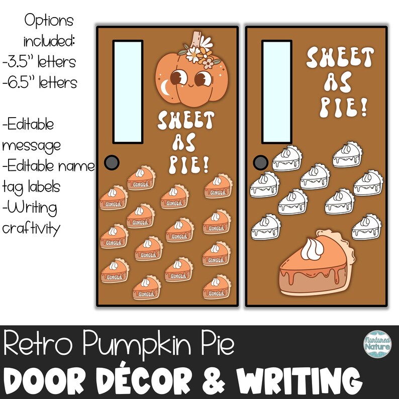 Thanksgiving Classroom Door Decoration, Pumpkin Pie Bulletin Board ...