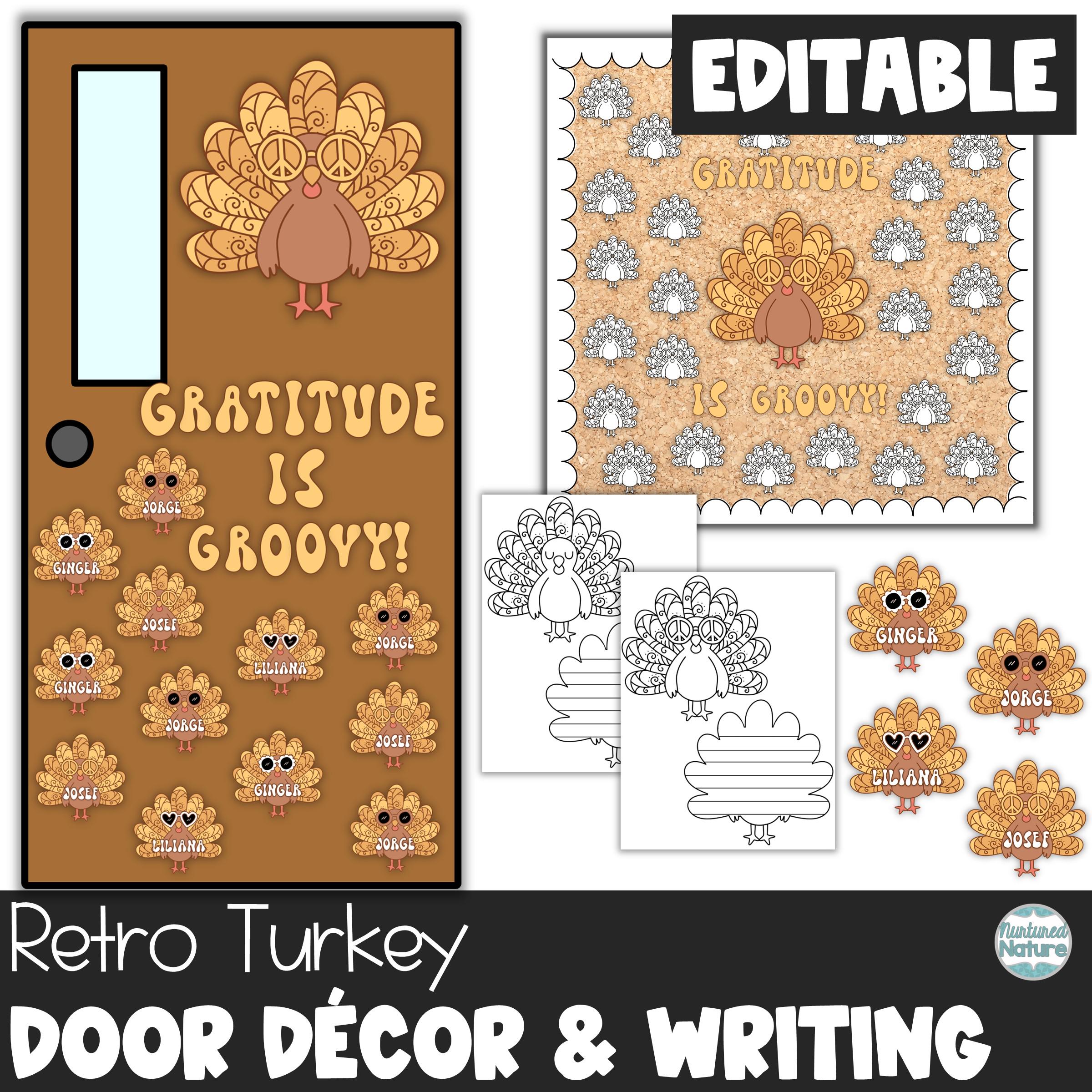 thanksgiving classroom door decoration, turkey bulletin board