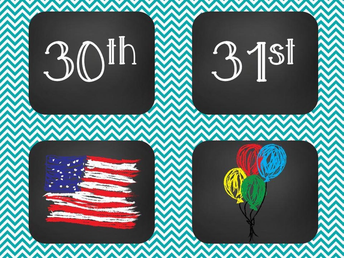 Deluxe Chalkboard Classroom Calendar Kit Chevron in 9 Colors Etsy