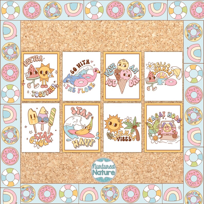 Printable Bulletin Board Border, Retro Summer Bulletin Board Ideas ...