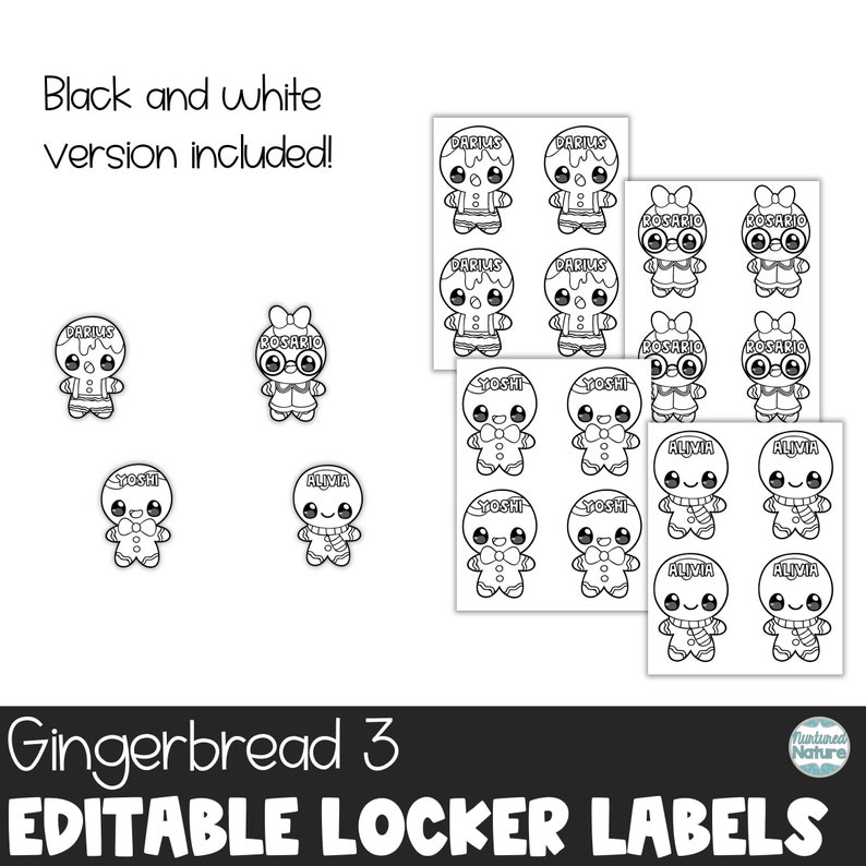 Editable Name Tags for School, Christmas Name Tags File, Cubby Tags ...