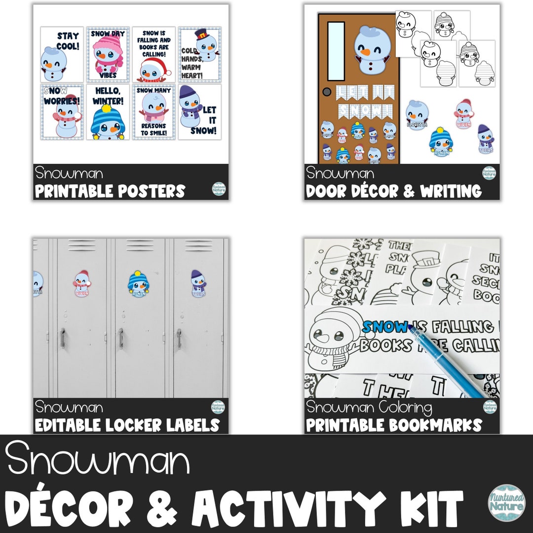 January Bulletin Board Kit, Snowman Door Decoration Classroom, Winter ...