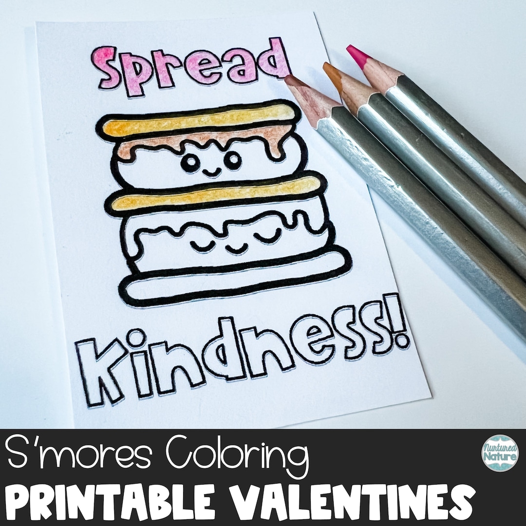 Smores Valentine Cards, Printable Smores Party Favor Tag, Smores Party ...
